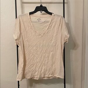 Women's Cream V-Neck Top